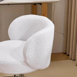 Compact Swivel Desk Chair with Wheels, Ergonomic Low-Back Support for Vanity