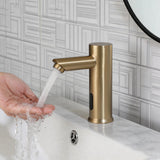 KEMAIDI Touchless Automatic Sensor Bathroom Faucet Brushed Gold Vessel Sink Tap Hands-Free Smart
