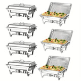 Chafing Dish Buffet Set, 2/4/5/6/7/8/9/10 Pack 8QT Full Size Stainless Steel
