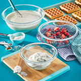 Glass Mixing Bowls Set for Prepping, Baking, Cooking, Microwave and Dishwasher Safe