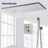 Nickel/Chrome/Black LED 40cm/80cm rectangular brass shower nozzle faucet bathroom accessories
