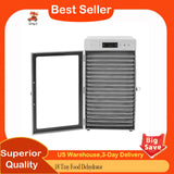 18 Tray Food Dehydrator, Stainless Steel Fruit & Meat Dryer Machine, 110V with LED Light