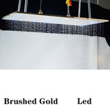 Nickel/Chrome/Black LED 40cm/80cm rectangular brass shower nozzle faucet bathroom accessories