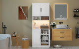 Kitchen Pantry Cabinet with RGB Light, Tall Kitchen Hutch Bar Cabinet with Microwave Stand