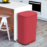 Trash Can, Brushed Stainless Steel Kitchen Trash Can with Soft-close Lid