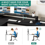 65 L-Shaped Desk with Illuminated Top, Adjustable Standing Desk