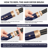 7 In 1 Hair Dryer Brush Brushless High Speed Hair Dryer with Diffuser Ionic Blow Dryer Hot Air Styling Comb