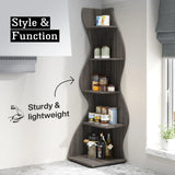Tribesigns Corner Shelf, Modern 5-Tier Wall Corner Bookshelf, Stylish
