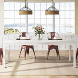Tribesigns Dining Table for 6-8 People, 200cm Large Narrow Long Rectangular Kitchen Dinner Table