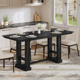 armhouse Dining Table or 6-8 People, 70" Long Kitchen Tables with Wooden Sturdy Legs