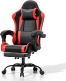 Athena Collection Carbon Fiber Black Gaming Chair - Ergonomic with Footrest
