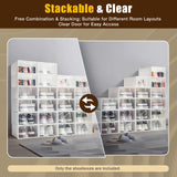 24pcs/set Transparent Plastic Shoe Case, Organizer Drawer Shoe Rack White