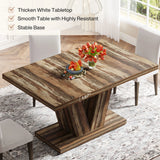 Tribesigns 47-Inch Dining Table for 4-6, White Kitchen Dinner Table with Heavy Duty Pedestal