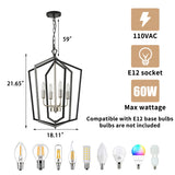 4 Light Luxury Chandeliers Farmhouse Industrial Pendant Lighting Classic Lantern