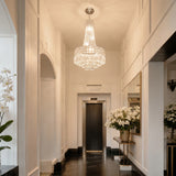 Modern Chrome Silver Crystal Chandelier, Round Dimmable Dining Table