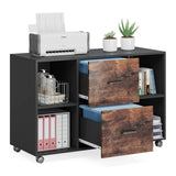 Tribesigns 2 Drawer Wooden File Cabinet Large Mobile Lateral Filing Cabinet
