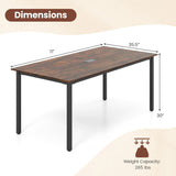 6FT Conference Table 71x35.5in Office Desk w/ Cable Grommet, Metal Legs