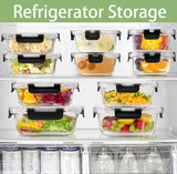 12pcs Glass Lunch Box Food Storage Containers Meal Prep Airtight Bento Boxes