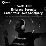 Picun F8 Pro -52dB Adaptive ANC Over Ear Headphone HIFI 3D Spatial Audio Wireless