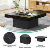 Engineered Wood Low Coffee Table for Living Room Rustic Brown & Black