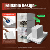 20PCS/24PCS Foldable Flip Shoe Boxes Set Shoe Rack Stackable Storage Container Plastic Clear Shoe Case