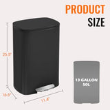 Kitchen Trash Can with Lid for Office Bedroom Bathroom Step Trash Bin