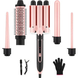 5 in 1 Curling Iron Set with 3 Barrel Curling Iron and 4 Interchangeable Ceramic Fast Heat Wand