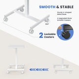 JHK Mobile Small Standing Desk Portable Computer Desk Laptop Height Adjustable Table Sitting Workstation Lockable Wheels