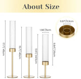 Set of 3 Tall Taper Candlestick Holders for Table Centerpiece Wedding Decor