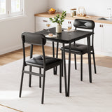 Dining Table for 2, Small Square kitchen Dinner Table Set for 2,Space Saving Wood