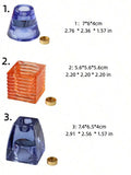 3 Colors Nordic Glass Candle Holder (Orange/Blue/Green), Square Striped 2 In 1