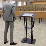 Ergonomic Curved Podium Floor-Standing Pulpit Lecture Podium