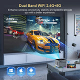 Portable Smart Movie Projector with LED Lighting BT5.0 Bulit-in More App