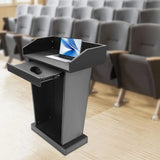 Wooden Podium Sturdy Durable Naturally Church Pulpit Height 37.5" For Classroom Church & Office