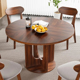 Farmhouse Round Fluted Dining Table for 4, 47 Inch Circle Kitchen Table with Wooden Pedestal Base, Dinner Tables, Customized