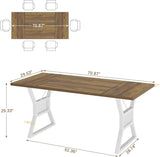 70.8 Inch Large Dining Table for 6-8, Industrial Wooden Kitchen Table