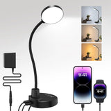 15W LED Desk Lamp with USB Charging, Dimmable Gooseneck Table Light