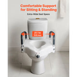 SucceBuy Raised Toilet Seat 5-Inch Lift Height Widened Commode Elevated Toilet Seat Rise