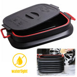 37L Car Trash Can with Handle Foldable Telescopic Bucket Portable Car Trunk Organizer Car Rubbish Bin