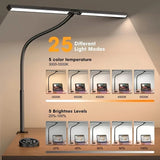 LED Desk Lamp for Home Office - Desk Lamp with 5-Color Stepless Dimmer