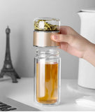 Tea Water Bottle High Borosilicate Glass Double Layer Tea Water Cup Infuser