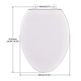 Toilet Seat Slow Close Easy to Install and Clean Durable Plastic White Replacement
