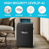18-Sheet High Security Level P-4 Heavy Duty Paper/Card Shredder for Home Office by 5.28 Gallons Pullout Waste Bin