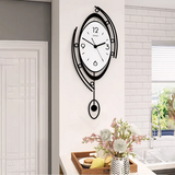 Design Nordic Silent Circular Pendulum Hanging Wall Clock Living Room Decoration