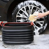 37L Car Trash Can with Handle Foldable Telescopic Bucket Portable Car Trunk Organizer Car Rubbish Bin