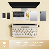 YUNZII B307 Wireless Keyboard, Retro Typewriter Aesthetic Keyboards