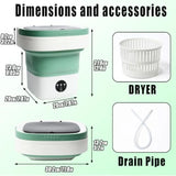Mini Portable Foldable Washer - 16L Portable Washing Machine Spin dryer Small Folding Washing Machine