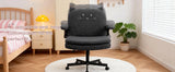 TCGBKAF Black Criss Cross Chair with Wheels&Flip-Up Arms, 25" Seat Cross Legged Office Chair with Flip-Up Back, Ergonomic Computer Desk Chair, Adjustable