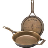 stargazer 10.5-inch cast iron skillet | made in usa, seasoned, premium frying pan