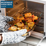 8 Pcs Glass Baking Dish Set with Lids, 9 Pcs Stainless Steel Baking Sheet